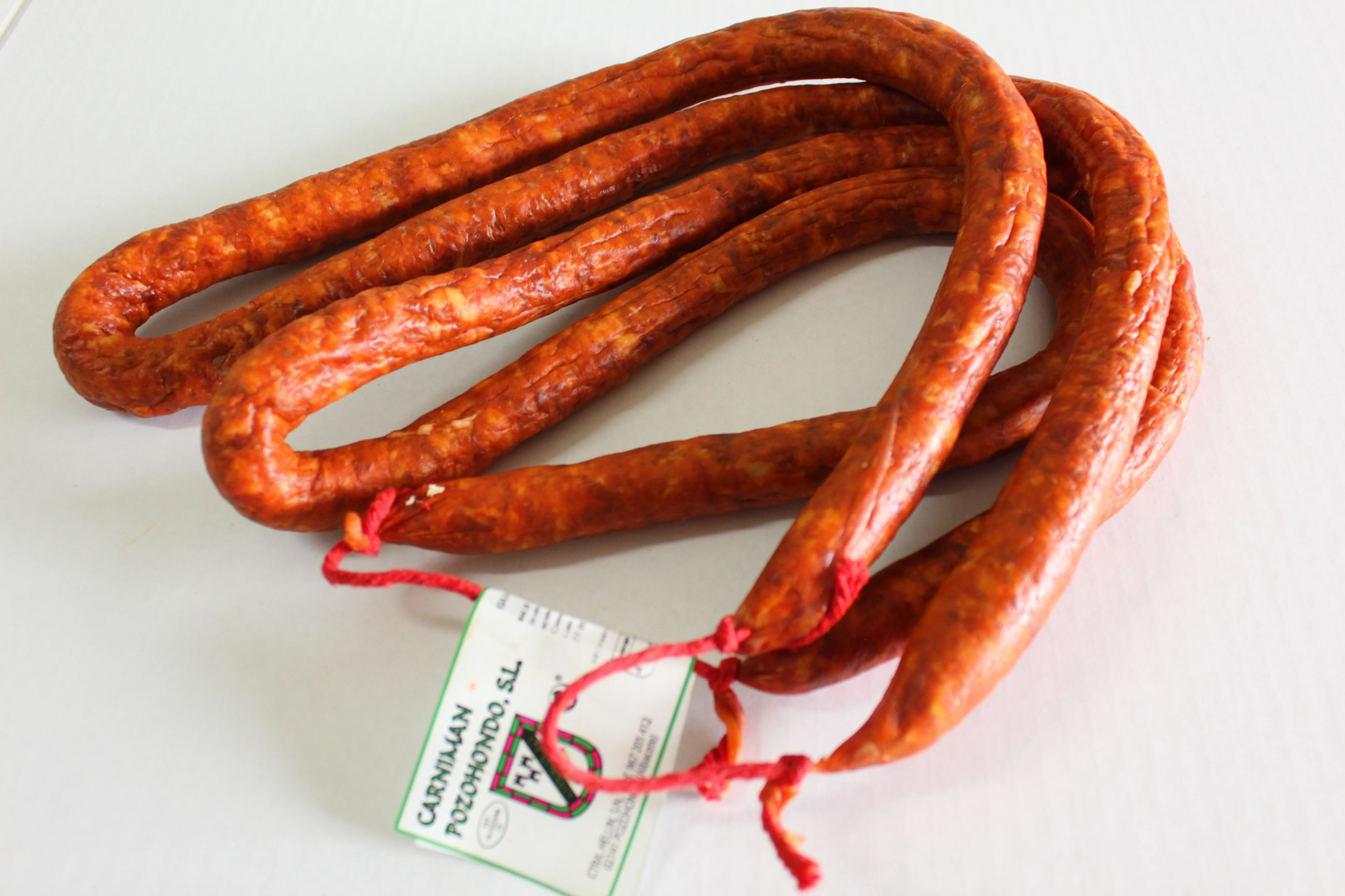 Chorizo curado artesano con etiqueta oficial Cárnicas Pozo Hondo